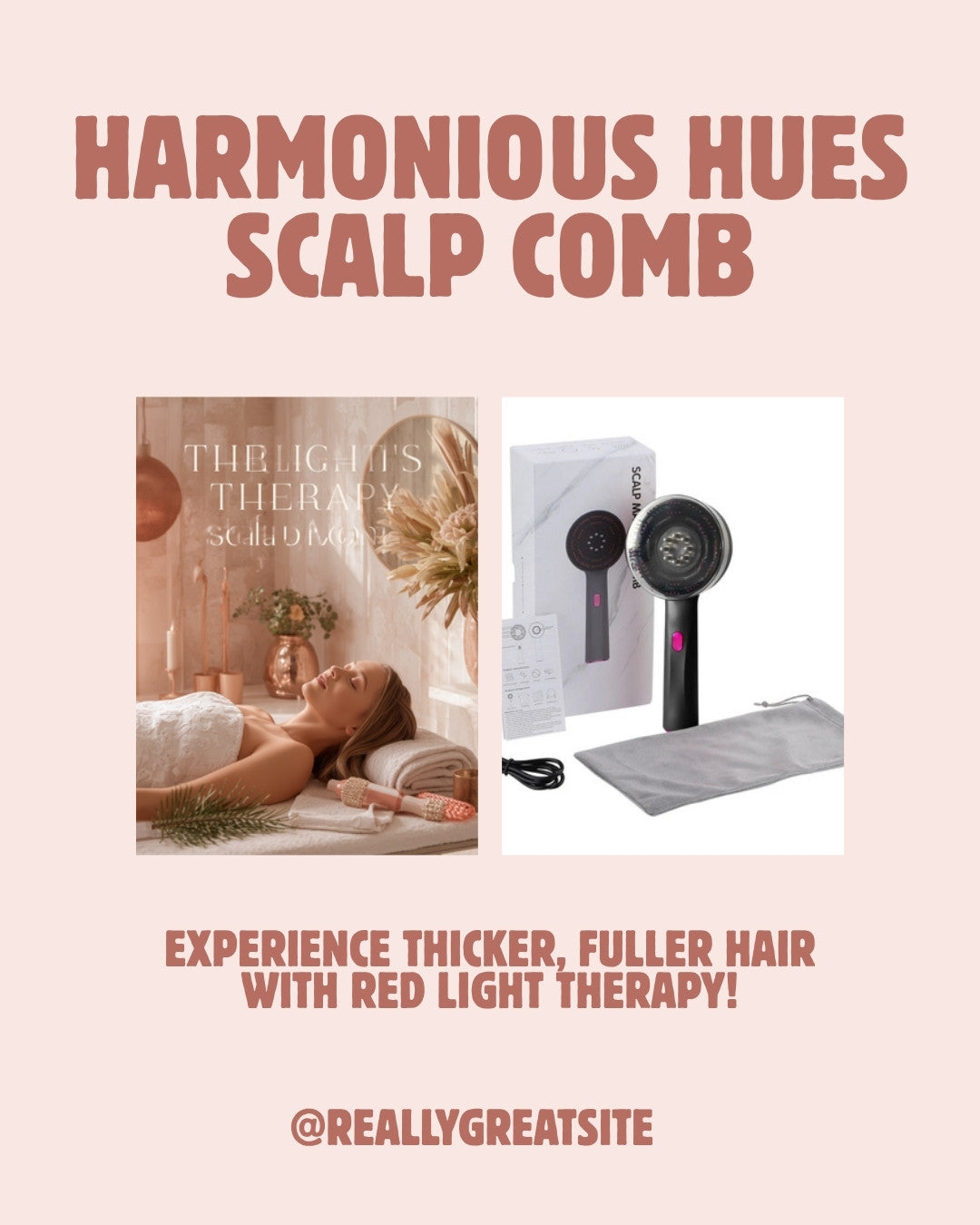 Red Light Therapy Scalp Comb - Branded Product Image