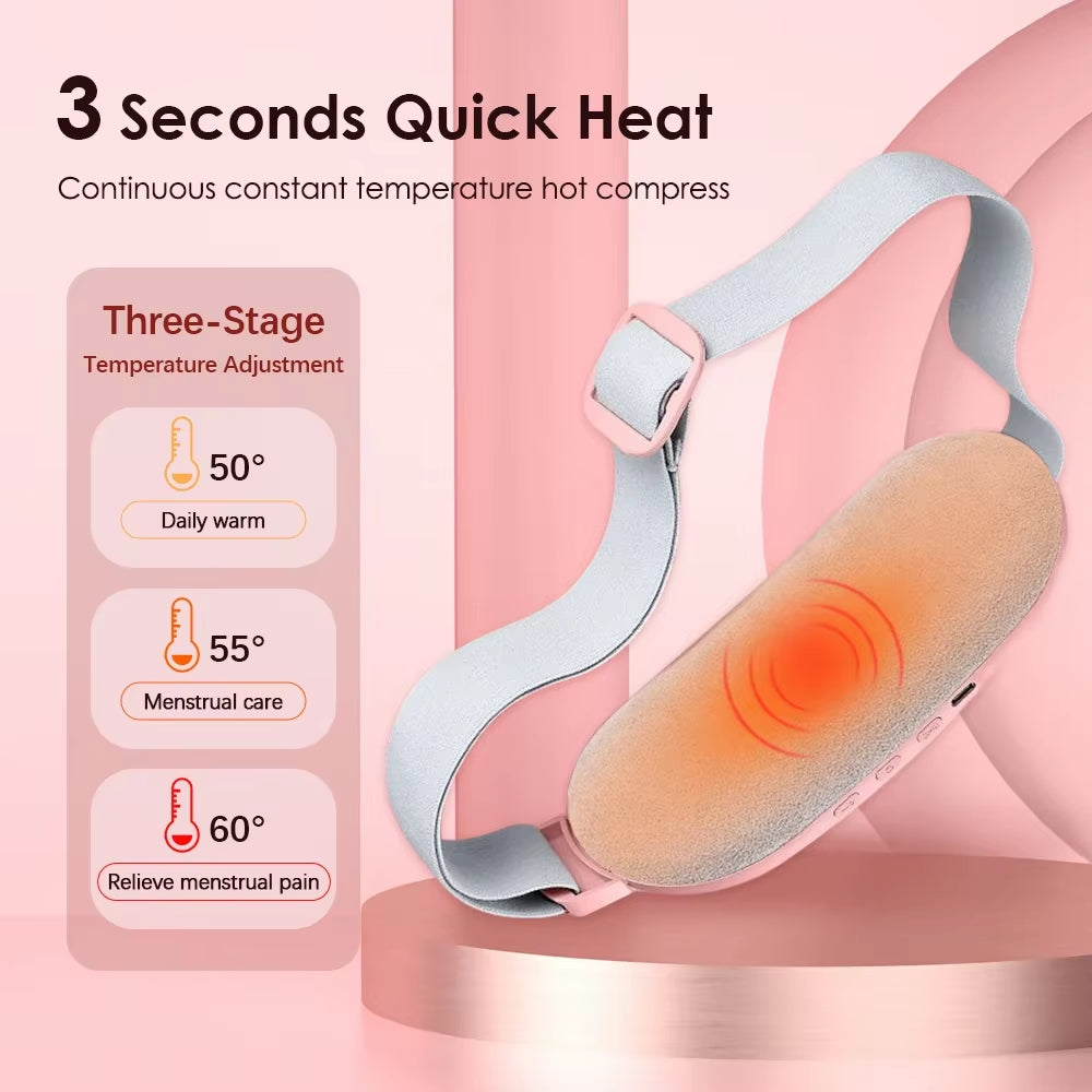 Electric Vibrating Heating Belt for Menstrual Relief - Abdominal Massage for Comfort and Relaxation