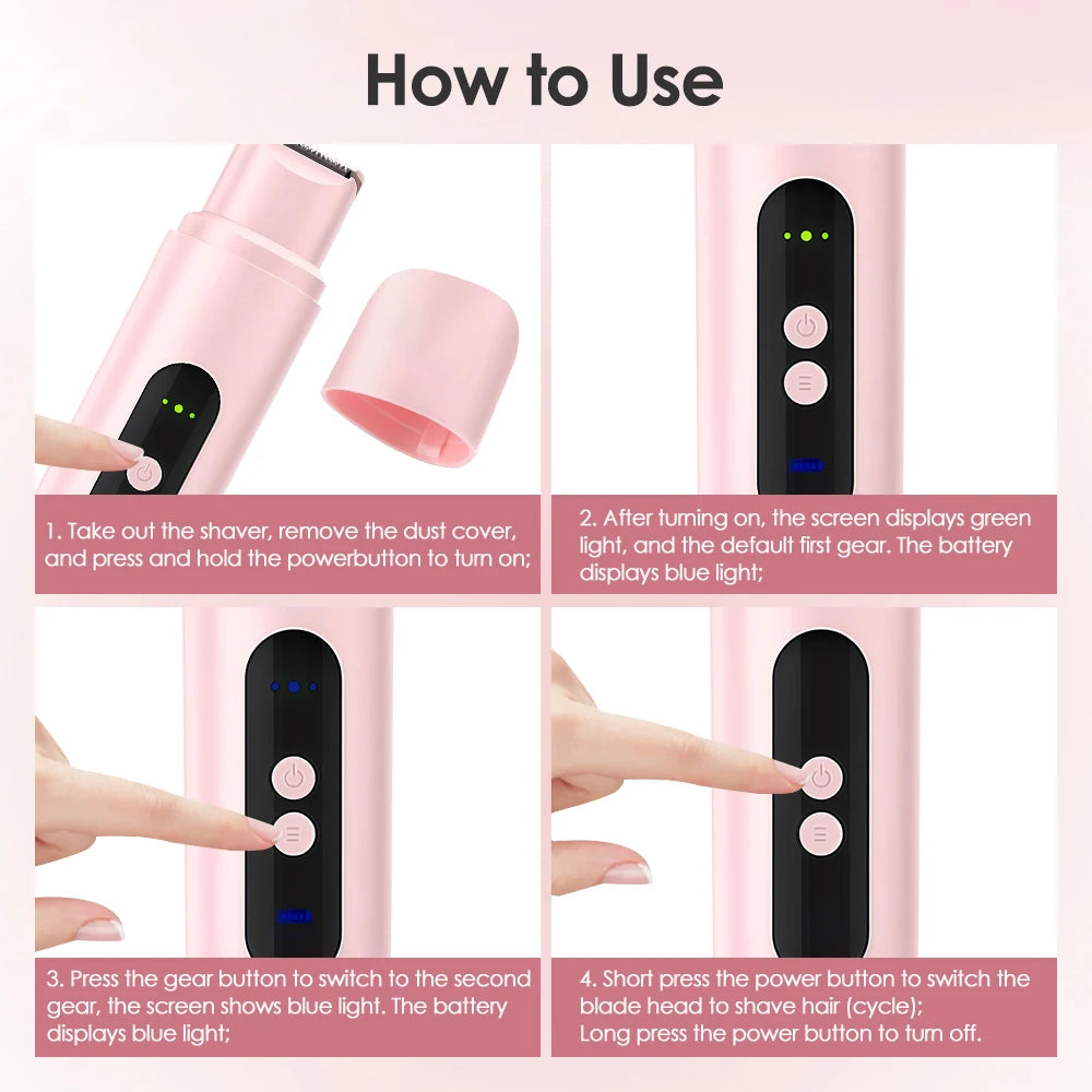 Revolutionary 2-in-1 Electric Shaver for Women - Waterproof Wet & Dry Hair Removal with Dual Bikini Trimmer Heads