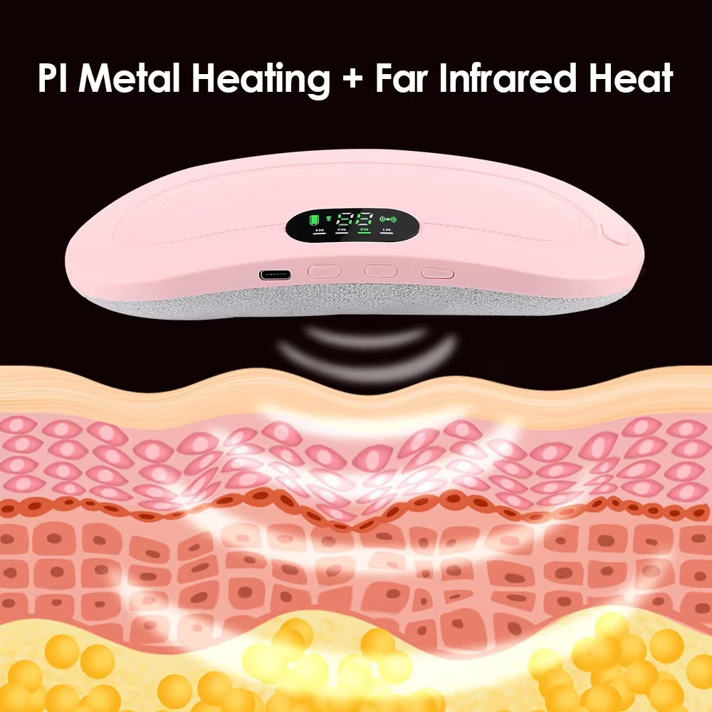 Electric Vibrating Heating Belt for Menstrual Relief - Abdominal Massage for Comfort and Relaxation