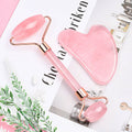 Rose Quartz Gua Sha and Facial Roller Set
