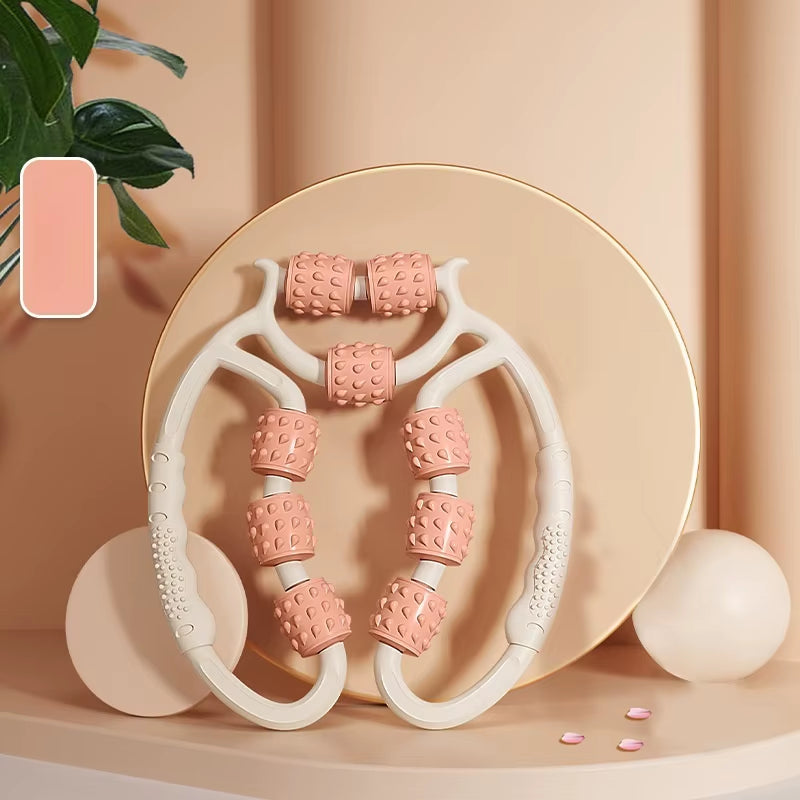 9-Wheel Leg Massager Roller for Calf Muscle Relaxation, Leg Beautifying Device, Massage Slimming Leg Ring-Shaped Leg Clamp, Sports Fitness Leg Beautifying Clamp