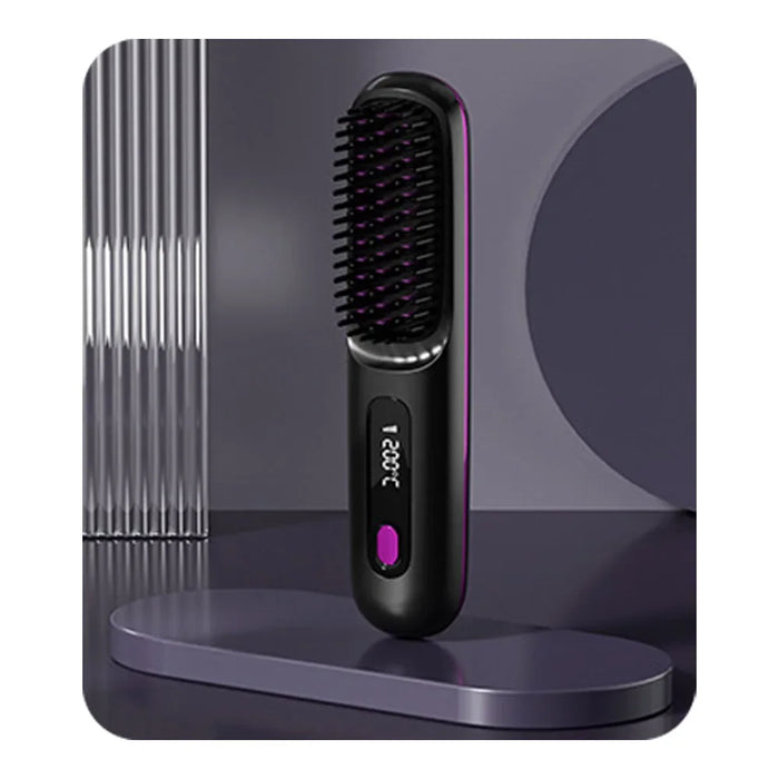 Salon Straight Hair in 60 Seconds — The Cordless Straightener Brush Safe for All Hair Types